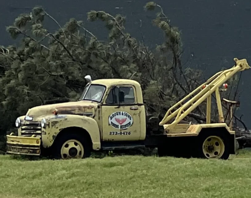 A vintage Brown & Sons tow truck from the company's early years