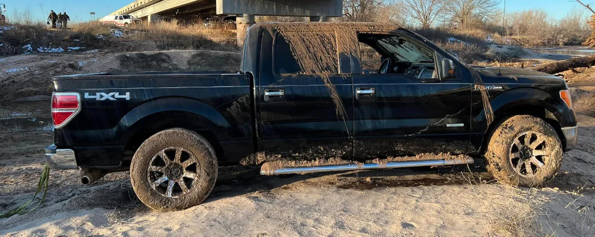 A vehicle pulled clear of the water by Brown & Sons Towing